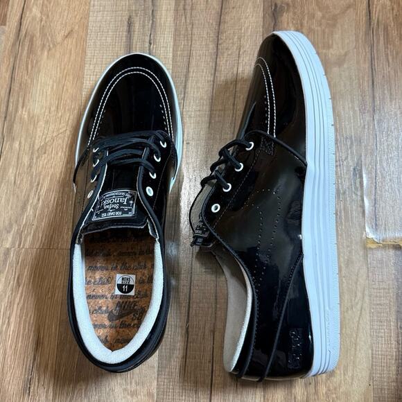 2014 Nike SB Lunarlon 8five2 Stefan Janoski Patent Black White main image 7